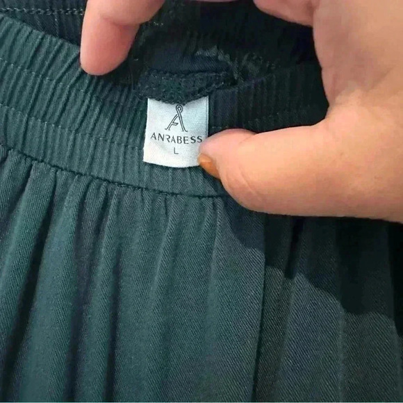 ANRABESS Elastic High Waist Pleated A-Line Flowy Maxi Long Skirt Dress Size L - Picture 9 of 13